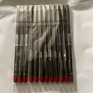New 12PC Italia Deluxe Ultra Fine Lip Liner Set RICH RED